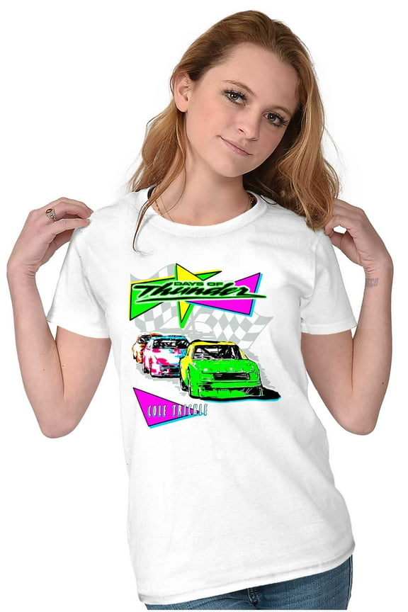 90s Retro Days of Thunder Racecars Womens Slim Fit Graphic Tee Brisco Brands S