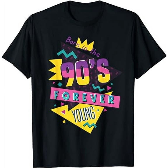 90s Retro Forever Young Geometric Graphic Unisex Casual T-Shirt