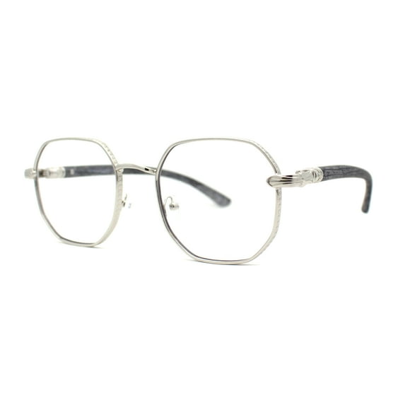 90s Retro OG Rapper Luxury Art Deco Rectangle Fashion Glasses Silver Grey