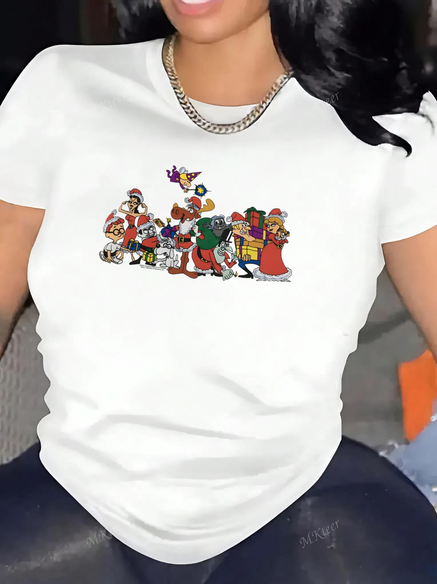 90s Rocky and Bullwinkle Christmas Special Funny Cartoon Fan T