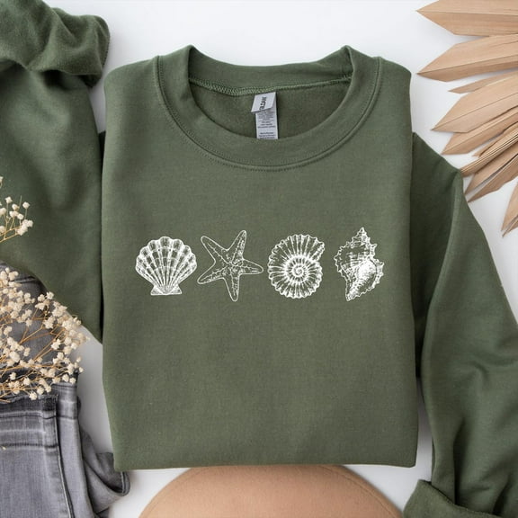 90s Sea Shell Sweatshirt: Retro Y2k Ocean Lover Style Sweatshirt All Size S-5XL