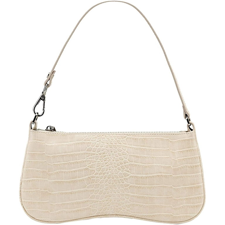 90s Shoulder Bag for Women Vegan Leather Crocodile Purse Classic