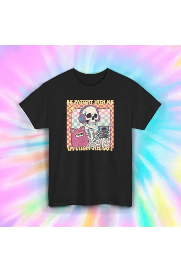 90s Skeleton Funny Retro Tech Nostalgia Throwback Unisex T-Shirt Size S-5XL