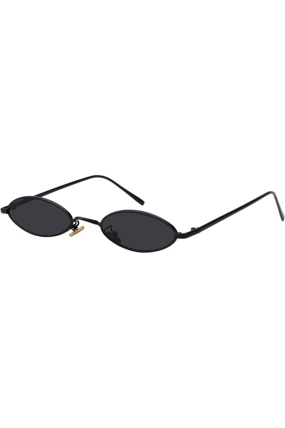90s Small Oval Sunglasses For Women Men Metal Frames Designer Gothic Glasses