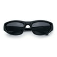 thumbnail image 1 of 90s Sport Fashion Wrap Around Styling Star Emblem Temple Sunglasses All Black, 1 of 8