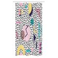 thumbnail image 1 of 90s Stall Shower Curtain, Geometric Pattern in Retro Style with Round Half Moon Triangle Shapes Artwork, Fabric Bathroom Set with Hooks, 36W X 72L Inches Long, Navy Yellow Pink, by Ambesonne, 1 of 1