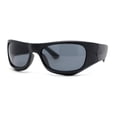 thumbnail image 1 of 90s Styling Sport Wrap Runway Trend Plastic Sunglasses All Black, 1 of 4