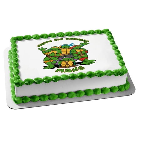90s Teenage Mutant Ninja Turtles Cartoon Birthday Edible Image Cake Topper ABPID05504
