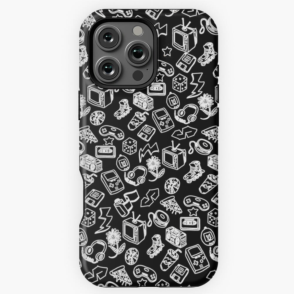 90s Throwback Doodle Retro Print Art iPhone Case 11 12 13 14 15 16 17 ...