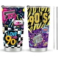 thumbnail image 1 of 90s Tumbler for Women Men, 90s Party Decoration, Tumbler with Lid and Straw 20oz, 90s Retro Gift Stainless Steel Insulated Coffee Mug Travel Cup, 1 of 6