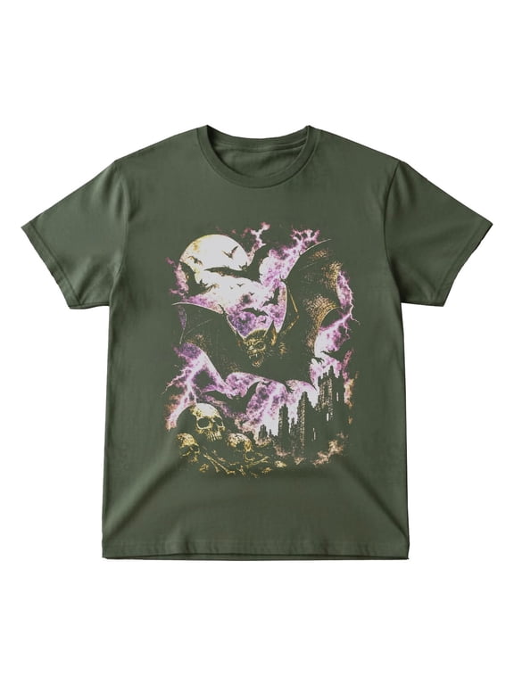 90s Vampire Bats Halloween T-Shirt, Retro Grunge Dark Fantasy Graphic Tee
