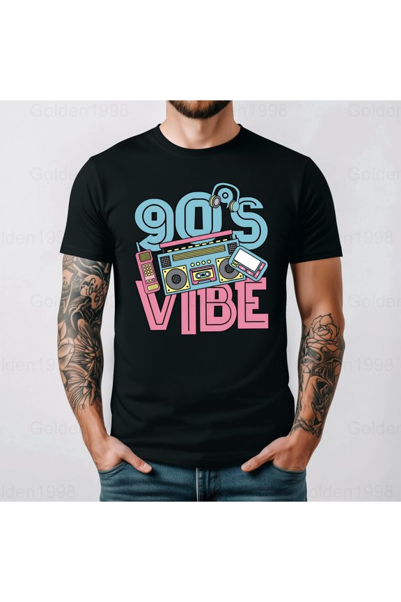 90s Vibe Retro Pop Culture Lettering Fun Colorful Art C216 t-shirt,for men & women up to 5XL