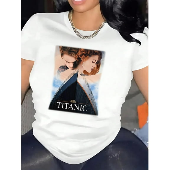 90s Vintage 1998 Titanic Movie Leonardo DiCaprio Kate Winslet T-Shirt Unisex, for men & women, up to size 5XL