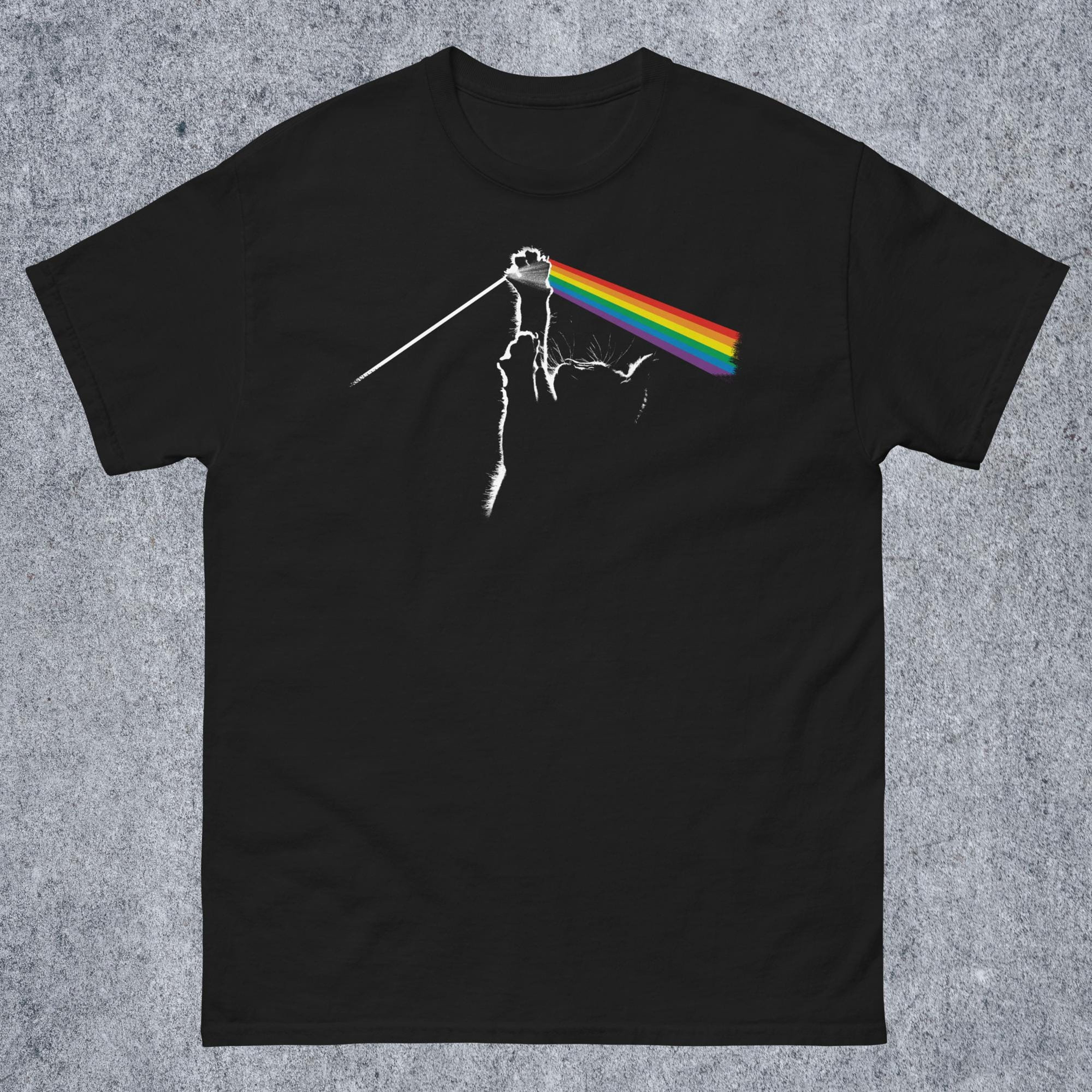 90s Vintage Funny Pink Cat Paw Floyd Tee Shirt, Gift for Woman and Man