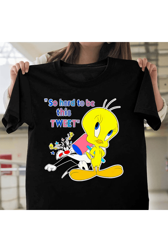 90s Vintage Looney Tunes Warner Bros Sylvester Tweety Bird Cartoon Art V50426 Unisex T-Shirt, Size Up to 5XL