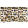 thumbnail image 1 of 90s Window Valance Pack of 2, 90s Theme with Old Style House Devices Roller Skate Shoes Fun Dance Style Retro Pattern, Rod Pocket Curtain Valances for Kitchen Bedroom, 54" X 18", Mustard, by Ambesonne, 1 of 4