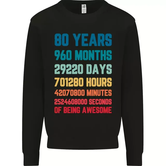 90th Birthday 80 Year Old Mens Sweatshirt Jumper
