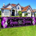 thumbnail image 1 of 90th Birthday Banner Happy 90th Birthday Decoration with Cheers To 90 Years Black Gold Glitter Birthday Sign Backdrop Supplies, 1 of 4