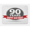 thumbnail image 1 of 90th Birthday Bath Mat, Retro Style Label with Red Ribbon and Vintage Emblem Stars Classical, Non-Slip Plush Mat Bathroom Kitchen Laundry Room Decor, 29.5 X 17.5 Inches, Red Grey White, Ambesonne, 1 of 2