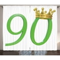 thumbnail image 1 of Ambesonne Celebration Curtains 2 Panel Set, Queen Crown 90, 108" x 96", Yellow Green, 1 of 3