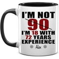 90th Birthday Gifts For Men Women, Personalized 90 Birthday Mug, 90th
