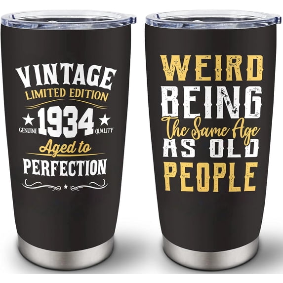 90th Birthday Gifts for Men, 1934 Birthday Gifts for Him, 90th Birthday Gifts Ideas, 90 Years Old Birthday Gifts, Birthday Gifts for Him Turning Age 90, Best 90th Ever Birthday Gifts 20oz Tumbler