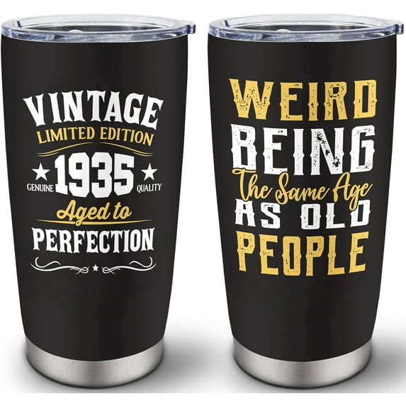 90th Birthday Gifts for Men Women, 1935 Birthday Gifts, 90 Years Old Birthday Gifts, 90th Birthday Gifts Ideas, Cool 90th Birthday Gifts, Turning Age 90 Birthday Gifts 20 oz Tumbler