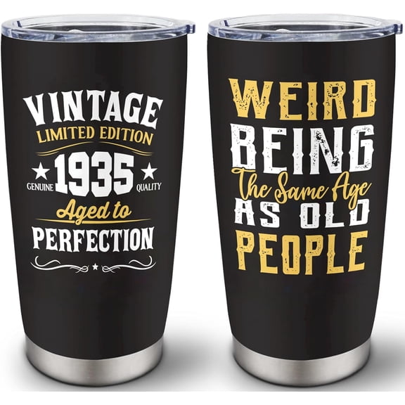 90th Birthday Gifts for Men Women, 1935 Birthday Gifts, 90 Years Old Birthday Gifts, 90th Birthday Gifts Ideas, Cool 90th Birthday Gifts, Turning Age 90 Birthday Gifts 20 oz Tumbler