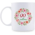 thumbnail image 1 of 90th Birthday Gifts for Women - 90 and Fabulous with A Garland Birthday Mug - 90 Year Old Present Ideas for Mom, Wife, Grandmother, Daughter, Sisters, Friends, Colleague, Coworker - 11 oz Coffee Mug, 1 of 7