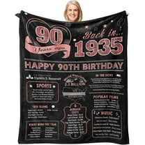90th Birthday Gifts for Women, 90 Year Old Birthday Gifts for Women, Best Gifts for 90 Year Old Woman, Happy 90th Birthday Gift Ideas, 90th Birthday Women Decorations, 1935 Bday Throw Blanket 60"X50"