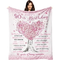 90th Birthday Gifts for Women Blanket, 90 Year Old Birthday Gifts for Women, 90th Birthday Decorations for Women, Best Gifts for 90 Year Old Woman, Happy 90th Birthday Gift Ideas Throw
