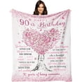 90th Birthday Gifts for Women Men Blanket 60"X50", 90 Year Old Birthday