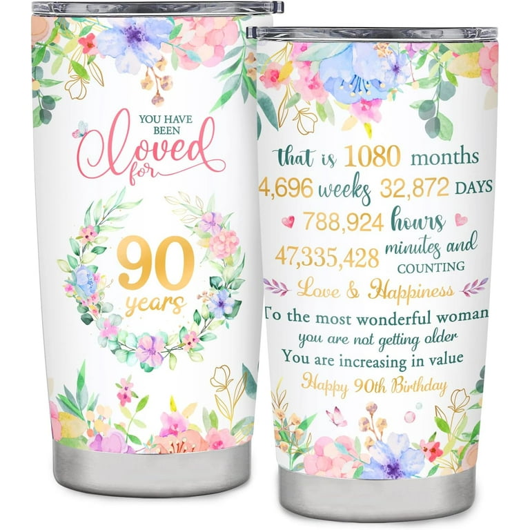 90th Birthday Gifts for Women, 90th Birthday Tumbler Gift Ideas, Happy 90  Year Old Birthday Gift for Grandma Mom, 1933 Birthday Gifts, 90th Birthday  Decorations for Women Her 