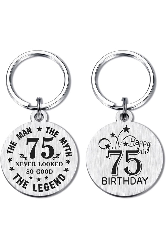 90th Birthday Gifts for Men - 90th Birthday Decorations for Men - Vintage 90 Year Old Male Keychain