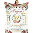 thumbnail image 1 of 90th Happy Birthday Blanket for Woman-90th Birthday Decorations for Women, 90 Year Old Birthday Gift Ideas for Her, Wife, Daughter, Sister, Friend, Flower Soft Throw Blanket 50" X 60"\u2026, 1 of 6