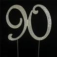 thumbnail image 1 of 90th Rhinestone Cake Topper - Silver, 1 of 1