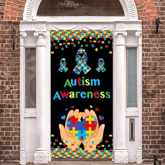 90x180cm Photography Background Fabric World Autism Day Banner Background Puzzle Scene Setting Background Fabric