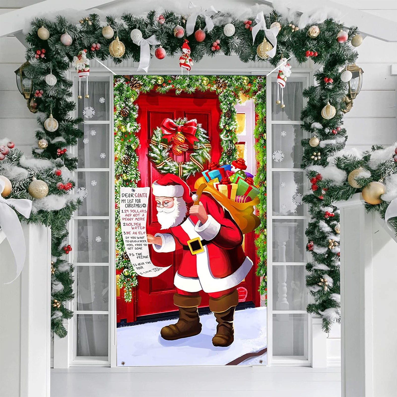 90x200cm Christmas Santa Door Frame Christmas Background Door Frame