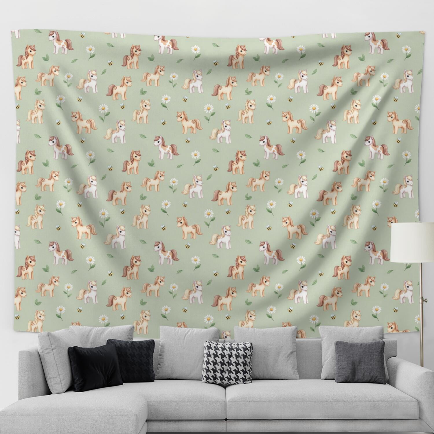 90x70 Inch Rectangle Wall Tapestry for Indoor & Outdoor, Living Room ...