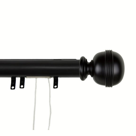 Contemporary Home Living 91.5" Black Decorative Adjustable Traverse Rod with Sliders