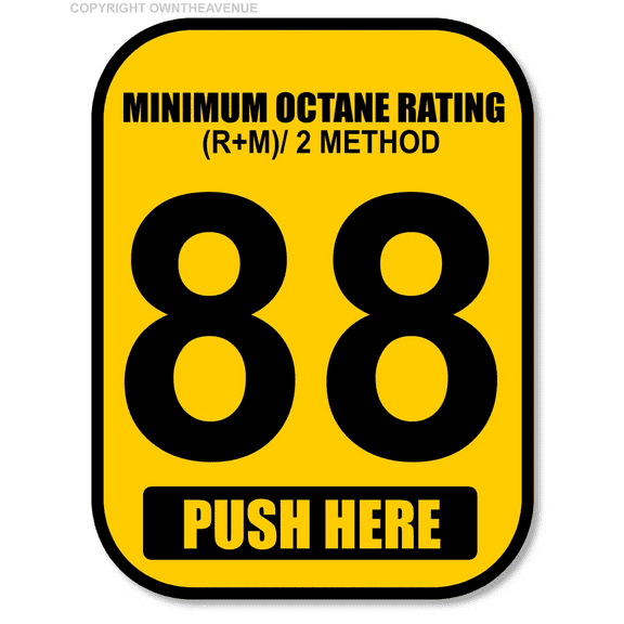 91 Octane Gas Pump Button Label Vinyl Sticker Gasoline Petrol Decal 2x2.5 Inch