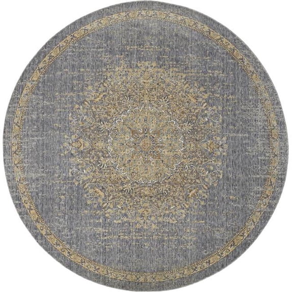 91" X 130" Slate Grey Wool Rug