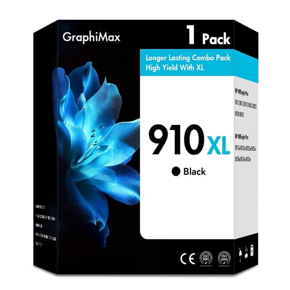 910 910XL Ink Cartridges Compatible for 910XL 910 1 Pack Black for OfficeJet Pro 8020 8025 8028 8035 8010 8022 8015 8018 Printer
