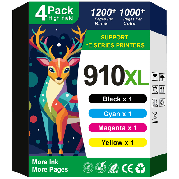 910XL Combo Pack Ink Cartridges Compatible for HP 910 Ink Cartridges for HP 910 Ink for 8025e 8025 8020e 8020 8035e 8028e Printer