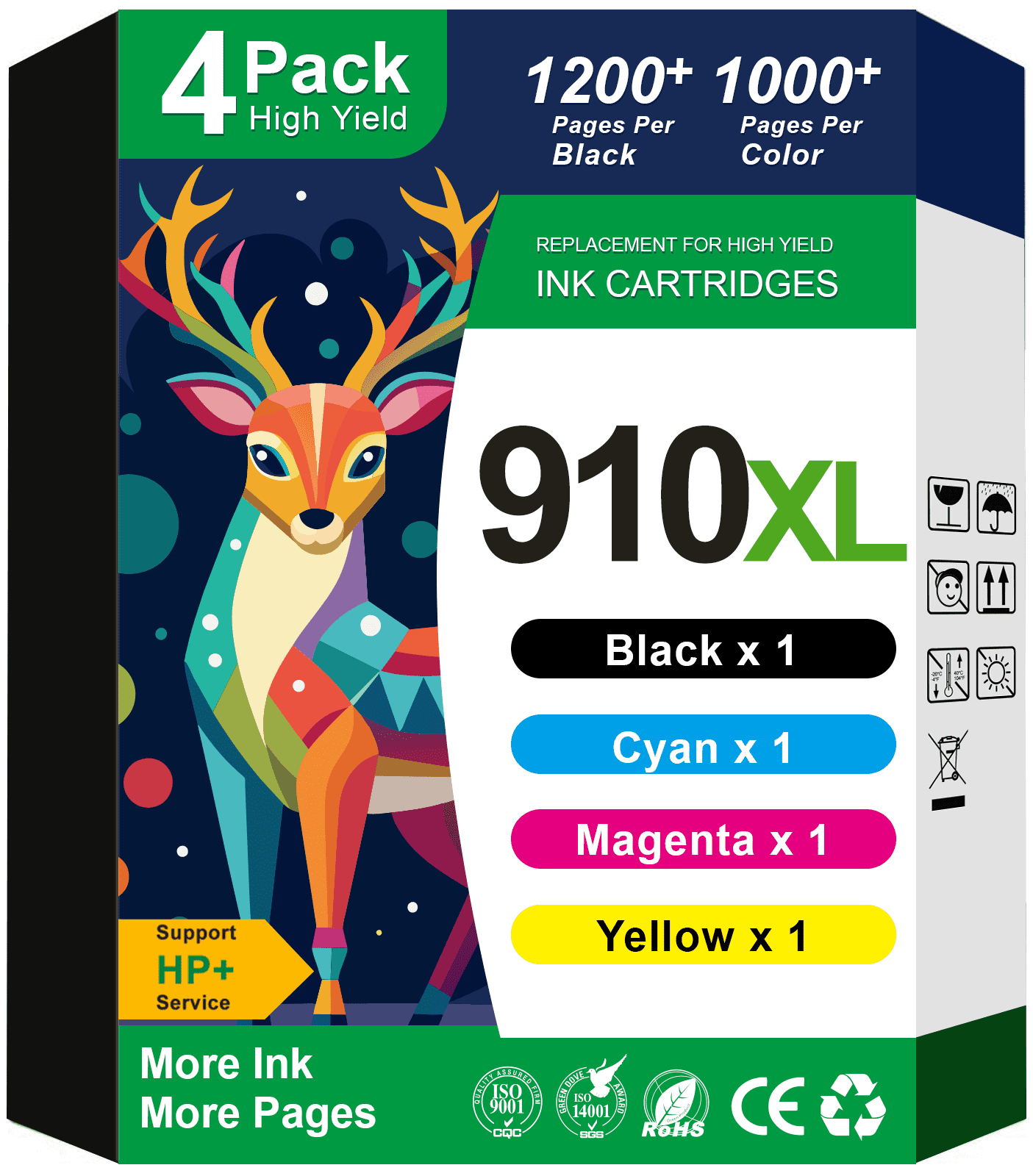 910XL Combo Pack Ink Cartridges Compatible for HP 910 Ink Cartridges for HP 910 Ink for 8025e 8025 8020e 8020 8035e 8028e Printer