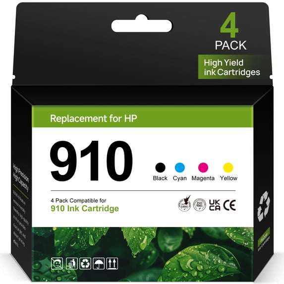 910 Ink for HP 910 Ink Cartridges Combo Pack (4-pack) Compatible for ...