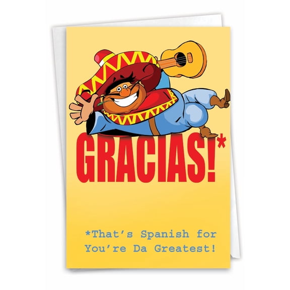 9100 Hilarious Thank You Card 'Gracias Paper ' with Envelope by NobleWorks