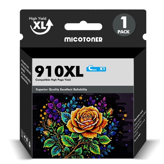 910XL 910 Ink Cartridge Compatible for HP officejet 8010e 8015e 8018e 8022e officejet pro 8020e 8025e 8028e 8030e 8035e (Cyan 1pack)