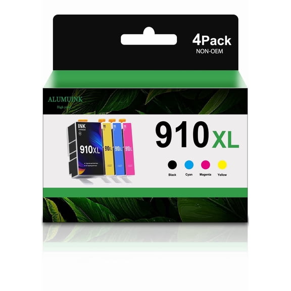 910XL Ink Cartridge (Black / Cyan / Magenta / Yellow) 4 Pack Compatible for OfficeJet 8010 8015 8018 8010e 8012e 8014e 8015e Printer