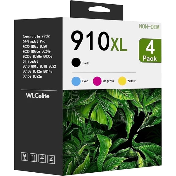 910XL Ink Cartridges Combo Pack Compatible for HP910 XL Ink Cartridges 910 Ink for OfficeJet 8022e 8020 Pro 8015e 8028e Printers Ink 910 (4 Pack)